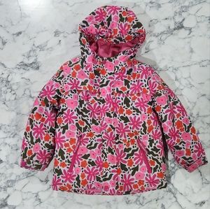Floral Pink and Brown Hooded Jacket